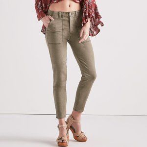 Lucky Brand Army Green Girlfriend Skinny Leg Utility Pockets Pants Size 0